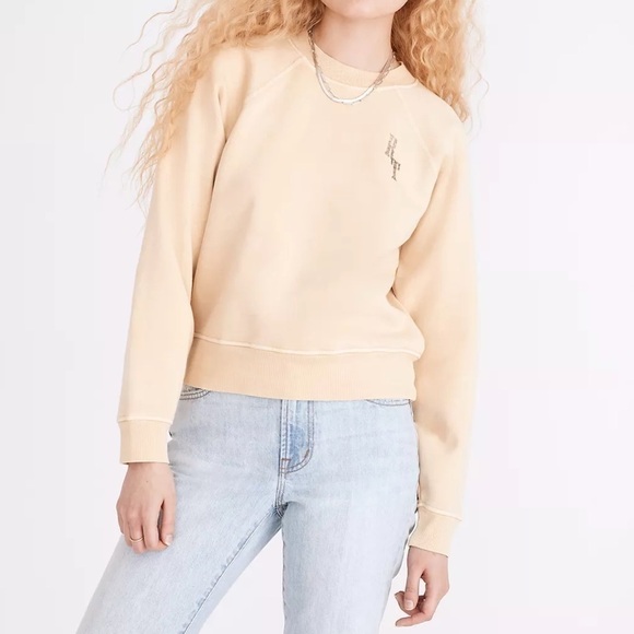 MADEWELL Rivet & Thread Tigers Graphic Easy Sweatshirt in French Vanilla NWT - Picture 3 of 12